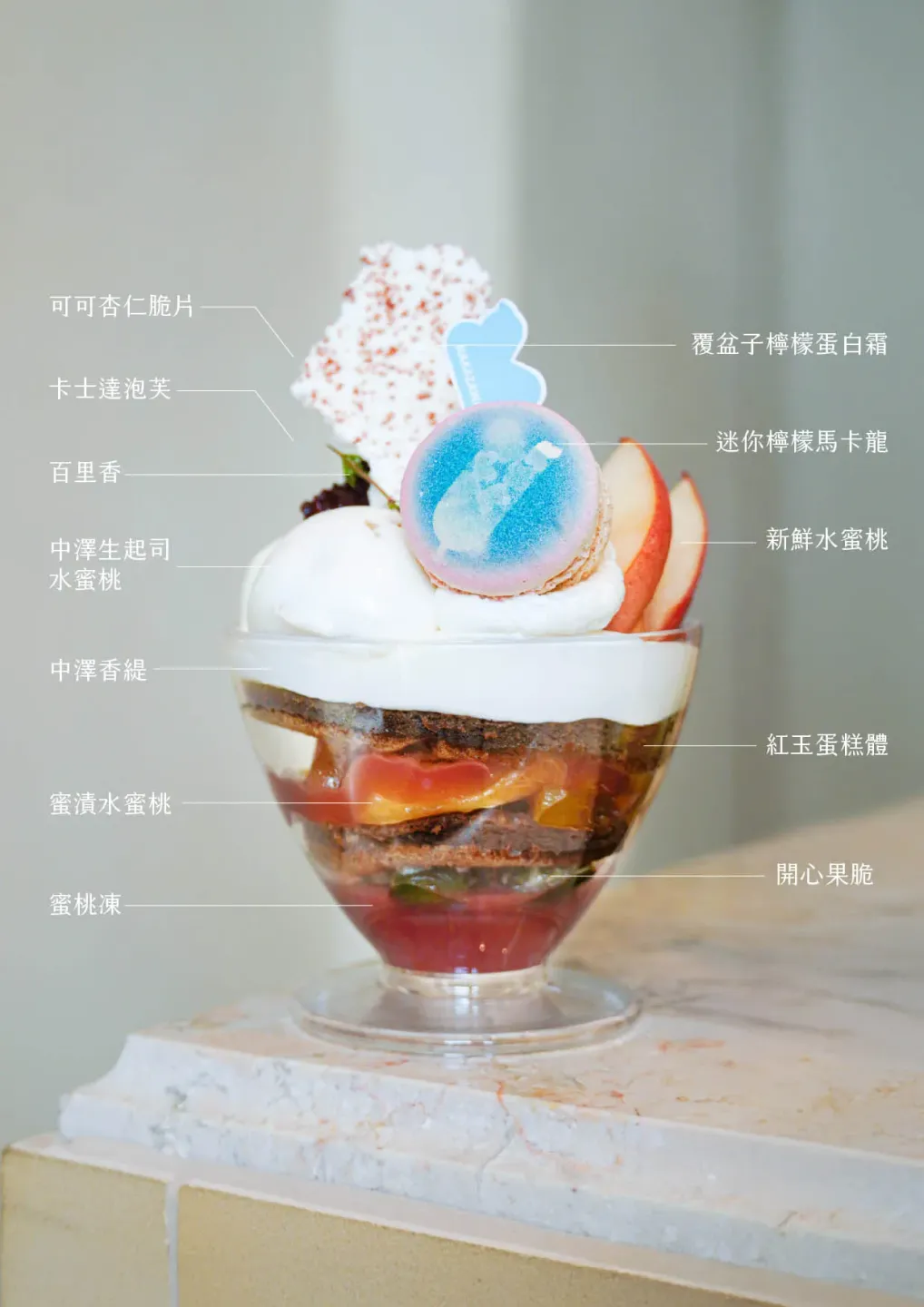 世界を旅するひと粒のマカロンが、台湾の夏をパフェに閉じ込める